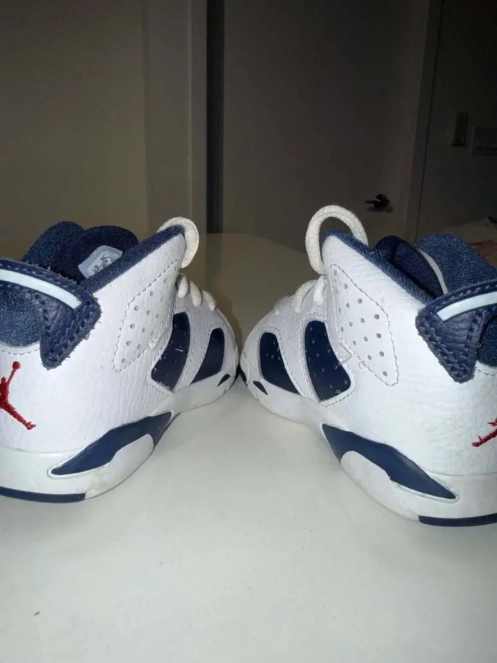 Jordan 6 Rings TD 'Black White Red' Basketball Shoes Size 7C